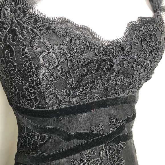 NWOT Bronx & Banco Black Lea Lace Tulle Midi Dress - Picture 4 of 14